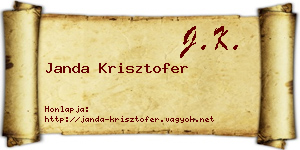 Janda Krisztofer névjegykártya